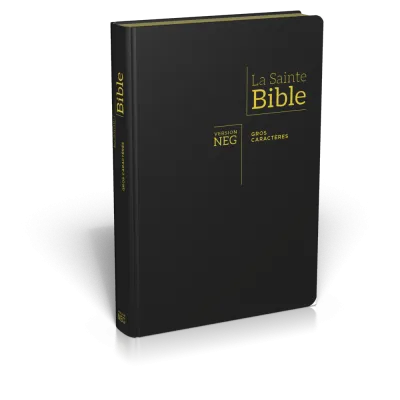 Bible NEG gros caractères - souple fibrocuir noir tranche or onglets