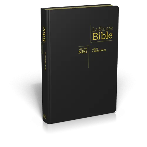 Bible NEG gros caractères - souple fibrocuir noir tranche or onglets