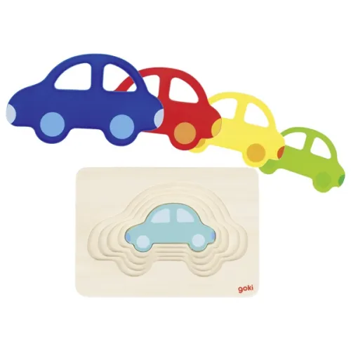 Puzzle - Auto bleue - 5 couches