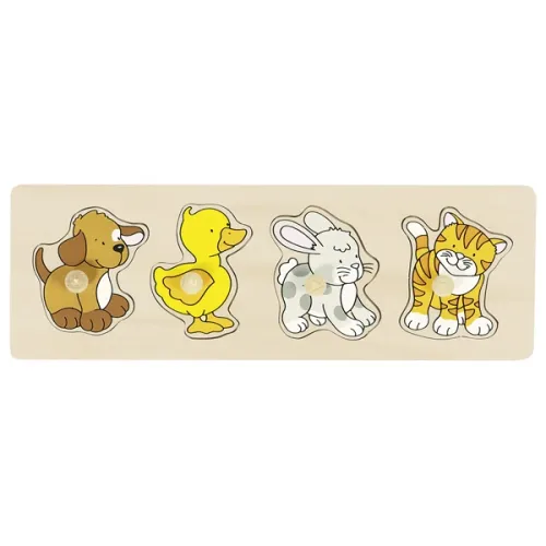 Puzzle - 4 animaux de la ferme - avec prises
