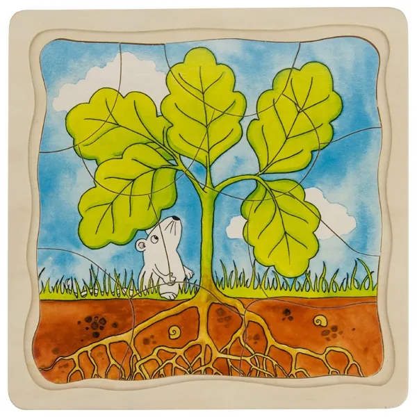 Puzzle - Arbre - 4 couches - 44 pièces - 20x20 cm