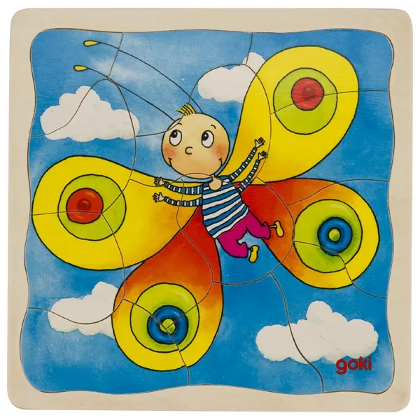Puzzle - Papillon - 4 couches - 44 pièces - 20x20 cm