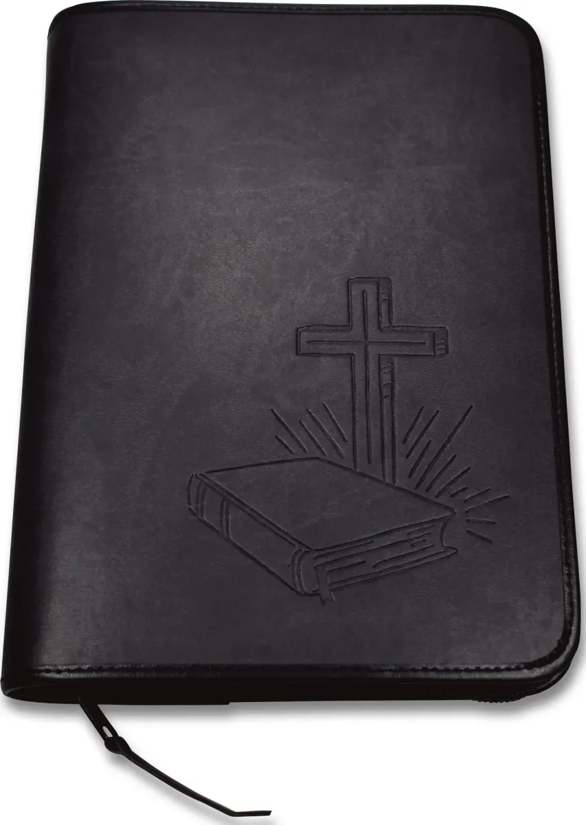 Fourre de Bible - Bible croix - Col.Anthracit  (15.5cm x 22 x 2.5)