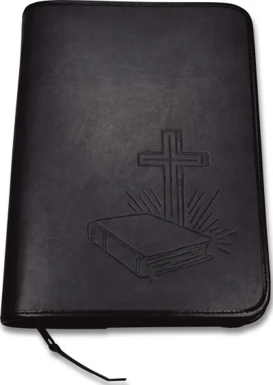 Fourre de Bible - Bible croix - Col.Anthracit  (15.5cm x 22 x 2.5)