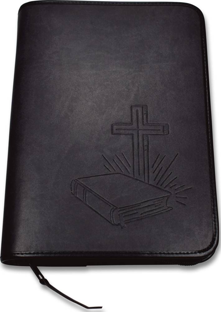Fourre de Bible - Bible croix - Col.Anthracit  (15.5cm x 23.5 x 4)