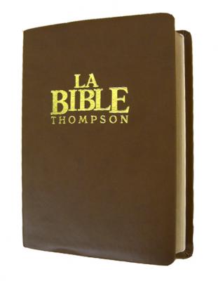 Bible Colombe Thompson - souple fibrocuir marron tranche or