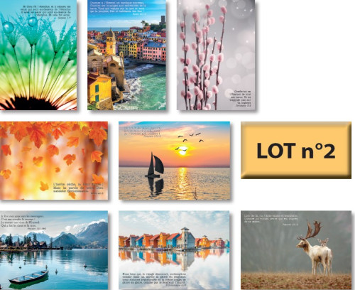 Cartes postales avec verset biblique lot 2