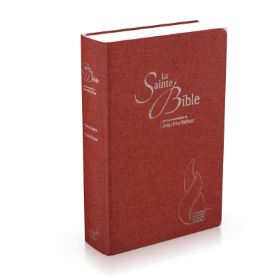 Bible d'étude Segond Neg MacArthur, souple, toile carmin