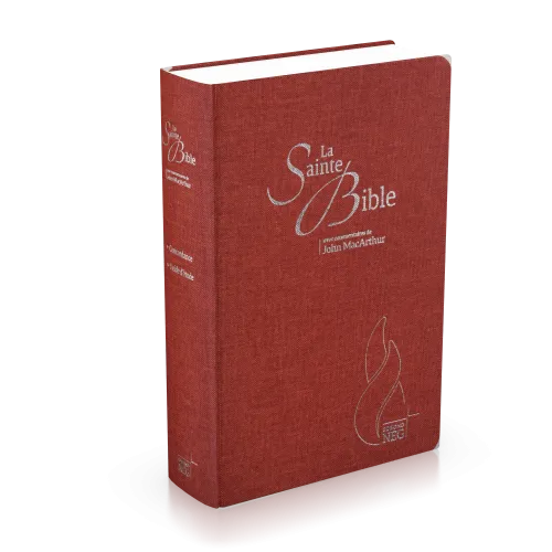 Bible d'étude Segond Neg MacArthur, souple, toile carmin