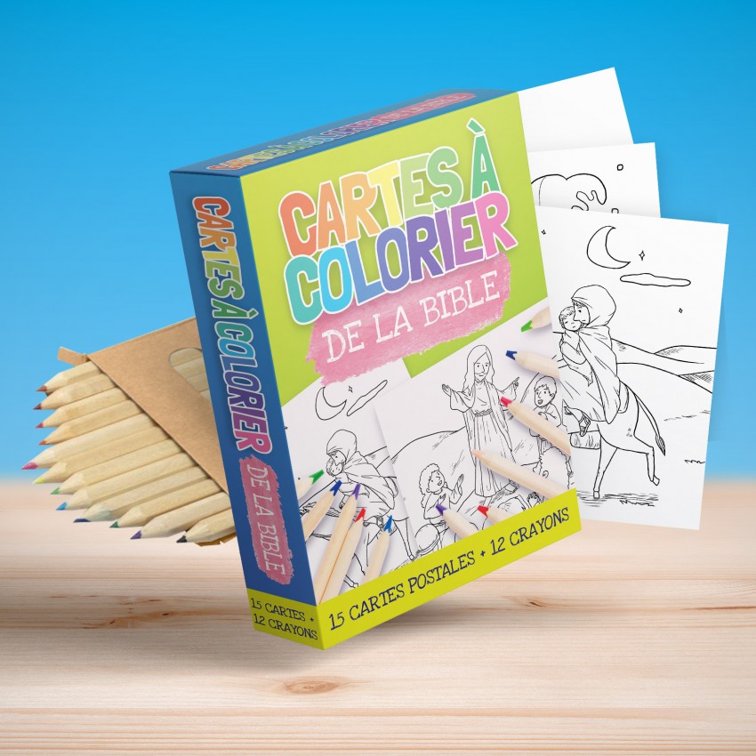 Cartes à colorier de la Bible - pour enfants