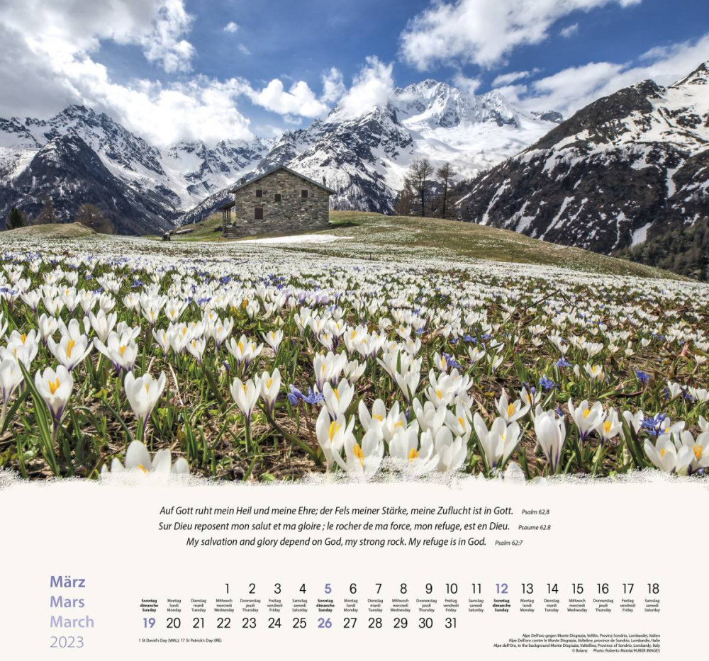 CALENDRIER MONTAGNES TRILINGUE - POSTER