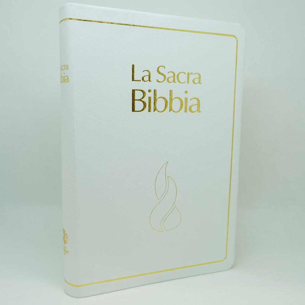 ITALIEN BIBLE NR, ETUDE A PARALLELES, FIBRO, BLANC, ONGLETS, TR. OR